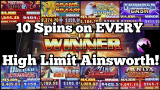 10 Spins on EVERY High Limit Ainsworth Slot [upl. by Irtimid]