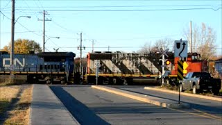 VIA RAIL  CN amp AMT TRAINS IN ST LAMBERT QUEBEC [upl. by Rick]