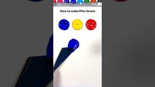 How to make pine green from primary colors colormixing colortheory asmrart satisfyingart [upl. by Einned]