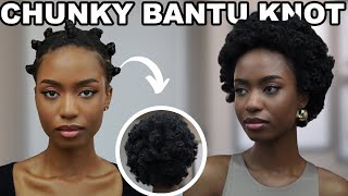 LETS TRY BANTU KNOT OUT AGAIN 😭  HOW TO PERFECT BANTU KNOT ON 4C HAIR [upl. by Onihc]