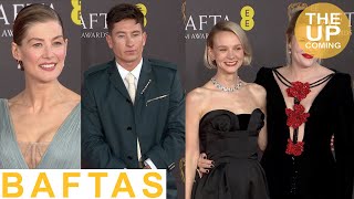 Saltburn BAFTAs 2024 photocall Barry Keoghan Rosamund Pike Carey Mulligan Emerald Fennell [upl. by Anitirhc]