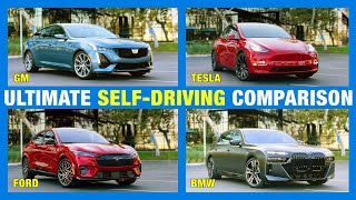 Almost SelfDriving Car Comparison Test Tesla vs BMW vs Ford vs GM  HandsFree Driving Test [upl. by Ahsem895]