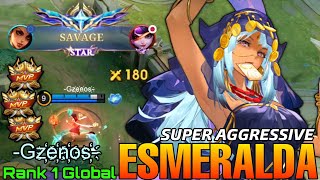 SAVAGE Super Aggressive Esmeralda Double Gameplay  Top 1 Global Esmeralda by Gz҉e҉n҉os҉  MLBB [upl. by Linehan52]