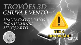 Som de TROVÕES 3D CHUVA E VENTO  Música para Dormir e Relaxar 3h00 [upl. by Nerej]