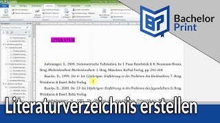 LITERATURVERZEICHNIS ERSTELLEN  Bachelorarbeit amp Hausarbeit  Word [upl. by Solim]