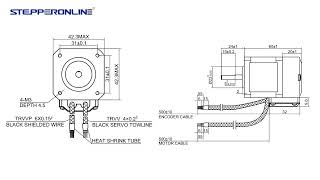 Nema 17 Closed Loop Stepper Motor 42Ncm5948ozin with Encoder 1000PPR4000CPR [upl. by Gwenn]