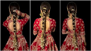 TRENDING BRIDAL BRAID HAIRSTYLE TUTORIAL  PARANDI STYLE  LACE BRAID [upl. by Arotahs772]