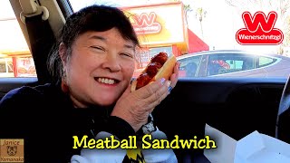 NEW Meatball Sandwich with Steamed Bun at Wienerschnitzel 2022wintertimegoodies [upl. by Morvin]