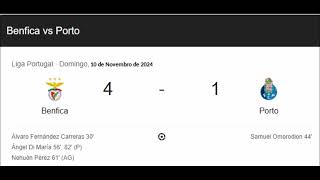 BENFICA 4 PORTO 1 E PARTE FINAL DO JOGO DO SPORTING [upl. by Carlina]