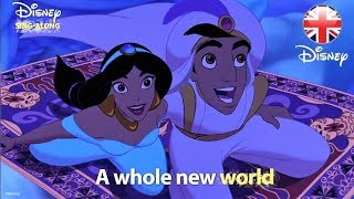 DISNEY SINGALONGS  A Whole New World  Aladdin Lyric Video  Official Disney UK [upl. by Benedix813]