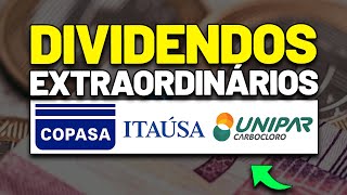 DIVERSOS NOVOS ANÚNCIOS DIVIDENDOS EXTRAORDINÁRIOS NA COPASA ITAÚSA UNIPAR e BB SEGURIDADE BBSE3 [upl. by Mcnelly]