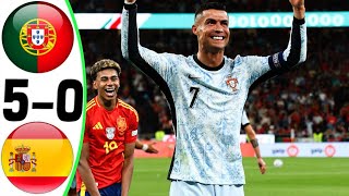 Portugal vs Spain 50  All Goals and Highlights  2024 🔥 RONALDO [upl. by Rhee358]