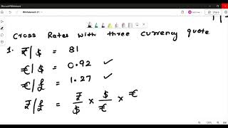 Foreign Exchange Cross Rates with two and three currency quotes [upl. by Twila]