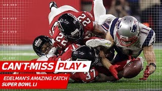 Julian Edelman Makes Ridiculous Catch  Patriots vs Falcons  Super Bowl LI Highlights [upl. by Arahsal]