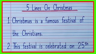 5 lines on Christmas in EnglishEssay on Christmas Festival in EnglishFive lines on Christmas [upl. by Eniamzaj]