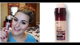 Maybelline Instant Age Rewind Eraser Foundation  Review amp Demo [upl. by Ellehs]