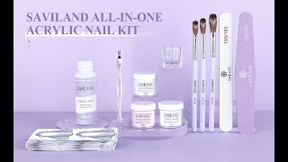 Saviland ACRYLIC NAIL KIT FOR BEGINNER – 15G CLEARWHITEPINK SA065301 [upl. by Ches229]