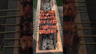 Grilling Chicken Skewers on the Konro Grill [upl. by Elleina]