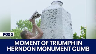 Video shows moment of victory in Herndon Monument climb [upl. by Airehtfele852]