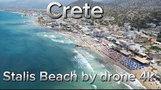 Stalis Beach in Crete by drone 4k [upl. by Yot90]