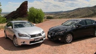 2013 Lexus GS 350 vs GS450h 060 MPH Mashup Review [upl. by Hsetim159]