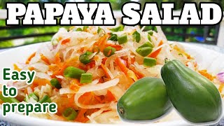 HOW TO MAKE TRADITIONAL GREEN PAPAYA SALAD WITH CARROTS RECIPE [upl. by Aruasor2]