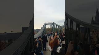 Iconic Bridge in Frankfurt built in 1868 the Main RIVER Germany [upl. by Bushweller]