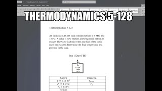 Thermodynamics 5128 An insulated 015m3 tank contains helium at 3 MPa and 130°C A valve is now [upl. by Akirahs]