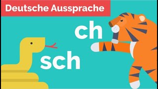 Deutsch lernen  Die richtige Aussprache der Zischlaute quotCHquot und quotSCHquot mit Beispielsätzen üben [upl. by Nyraa149]