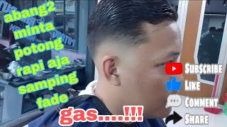 medium fade haircut  step by step membuat fade  barber subscribe sorotan [upl. by Caroline]