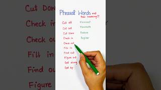 Phrasal Words and Their Meanings shorts [upl. by Siurad]