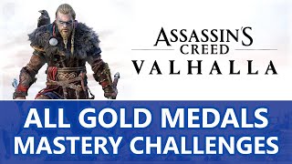 All Gold Medals Mastery Challenges  Assassins Creed Valhalla [upl. by Suedaht]