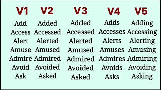 V1V2V3V4V5 1000 verbs list part 1 v1 v2 v3 v4 v5 1000englishvocabulary englishwords english [upl. by Georgetta724]