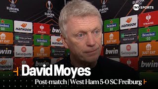 quotREALLY PLEASED WITH THE RESULTquot  David Moyes  West Ham 50 SC Freiburg  UEFA Europa League [upl. by Ynneb]