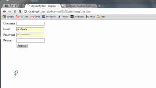 PHP Tutorial Create a Member System in PHP  Create a User Registration page 33 [upl. by Harlin]