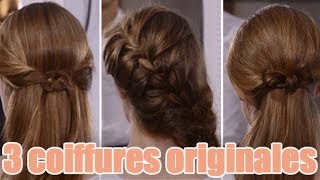 Trois idées de coiffures pour cheveux longs [upl. by Cher]