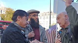 Intelligent Atheist Vs Muslim Mansur And Athiest Speakers Corner Sam Dawah [upl. by Aelat]