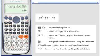 fx 991DE Plus Quadratische Gleichungen lösen [upl. by Rehposirhc404]