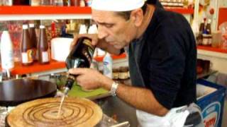 Best Crepe man ever  Julio quotthe pancakequot in Alcudia with quotlove is in the airquot hi qual [upl. by Skell]