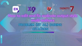 How to edit and fix endnote output style multi authors problem et al during citation [upl. by Rik22]