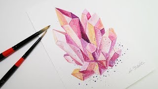 watercolor How to draw gemstones 원석 그리는 법  jewelry보석그리기 [upl. by Nalahs]