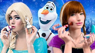 9 Frozen Elsa Makeup vs Anna Makeup Ideen  Makeup Herausforderung [upl. by Moscow]