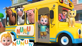 Wheels On The Bus With Animals  Animal Song  Nursery Rhymes amp Kids Songs  NuNu Tv [upl. by Zile]