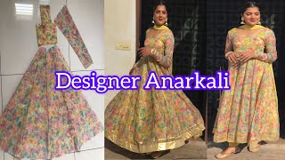 Designer Anarkali Cutting Stitching  Long Frock Design  Anarkali Sewing ideas  Rajveerpunni [upl. by Kursh]