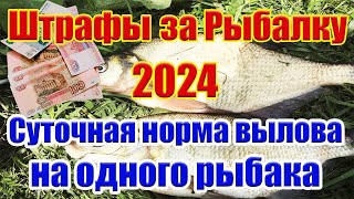 Штрафы за рыбалку 2024 Нормы вылова рыбы 2024 Рыболовные правила 2024 Новые правила рыболовства [upl. by Cimbura]