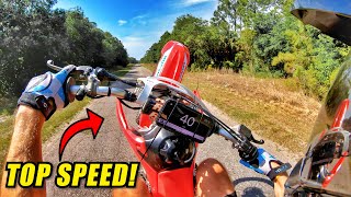 HONDA CRF150RB TOP SPEED RUN [upl. by Zitvaa]