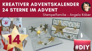 14 Besondere Pop Up Karte Schwebende Sterne basteln SPAK 1421 Adventskalender Stampin Up [upl. by Dianthe]