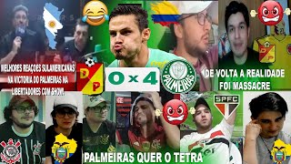 REAÃ‡OES SULAMERICANAS AO DEPORTIVO PEREIRA 0X4 PALMEIRAS COM SHOW E FAVORITO PARA SER CAMPEAO [upl. by Handbook]