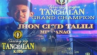 Tawag ng Tanghalan Kids John Clyd Talili wins Tawag ng Tanghalan Kids [upl. by Kiran]