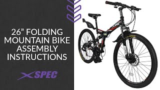 Xspec 26quot Folding Mountain Bike Assembly Instructions new [upl. by Aniraad]